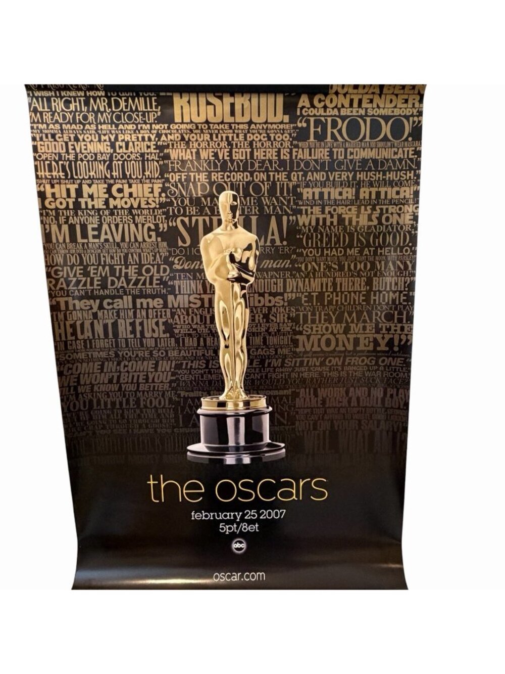 Academy Awards Oscars 2007 79th Annual Original Promo Full Poster ABC 27" x 40"
